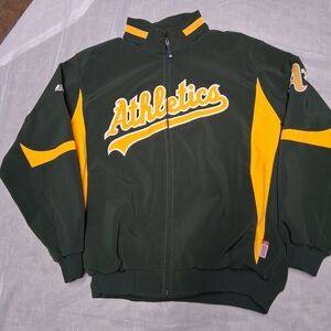 Majestic Green and Yellow Athletics Jacket